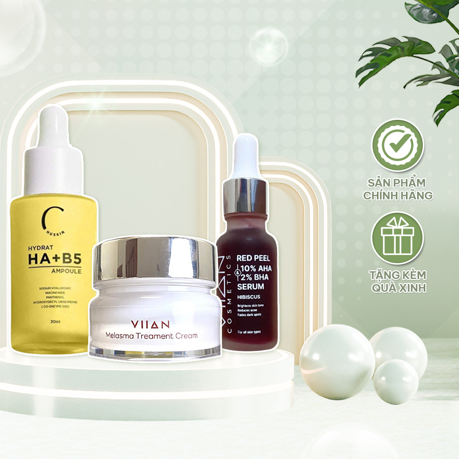 Combo Peel da Viian Serum Ha B5 Vàng Kem nám Viian CB023