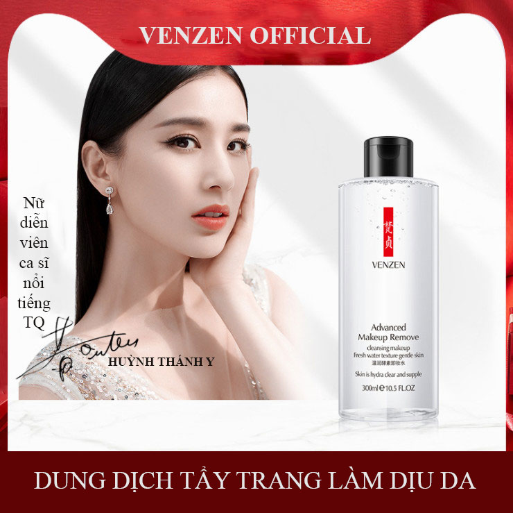 Nước Tẩy Trang Venzen Làm Sạch Dịu Nhẹ Dưỡng Ẩm Chai 300Ml. Dung Dịch Tẩy Trang Nội Địa Trung.