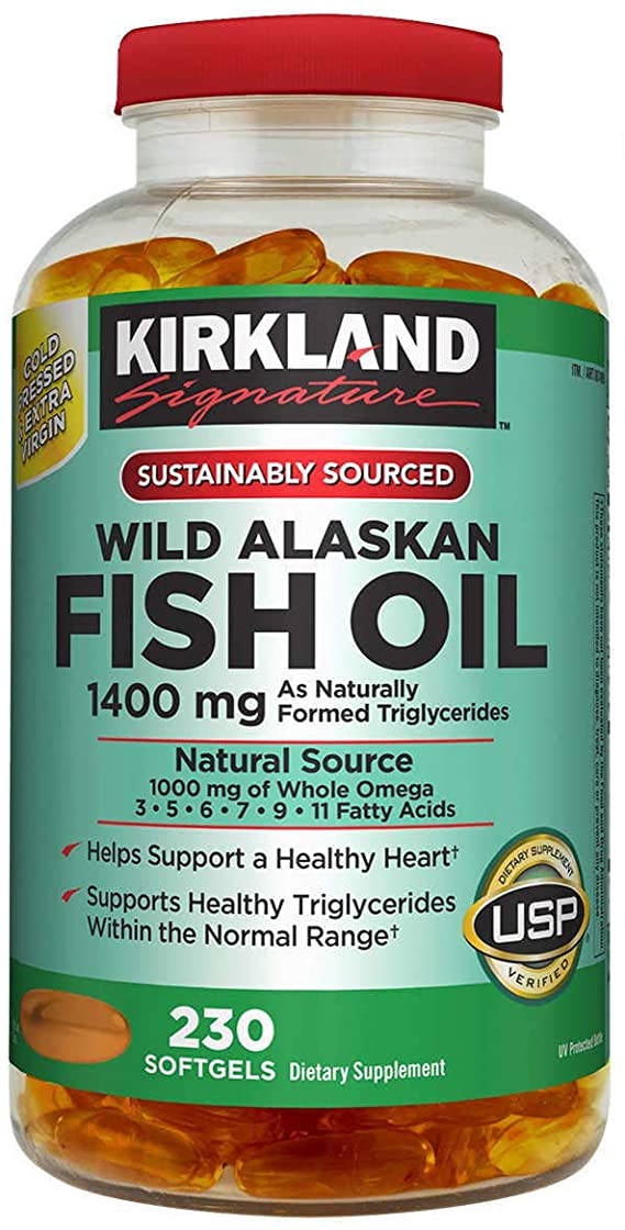 [Hcm]Dầu Cá Kirkland Wild Alaskan Fish Oil 1400Mg 230 Viên