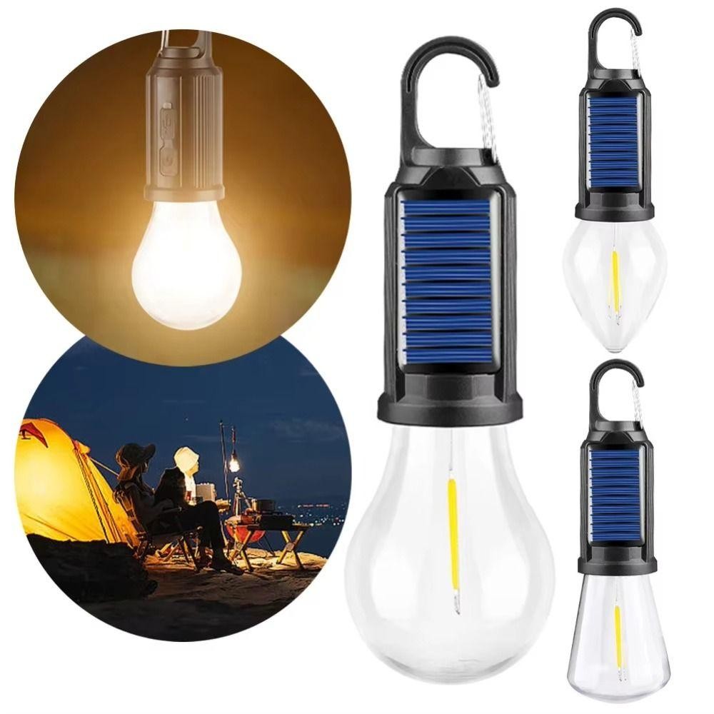 Bóng LED năng lượng mặt trời ngoài trời Có móc treo sạc USB đèn lều đèn cắm trại câu cá..
