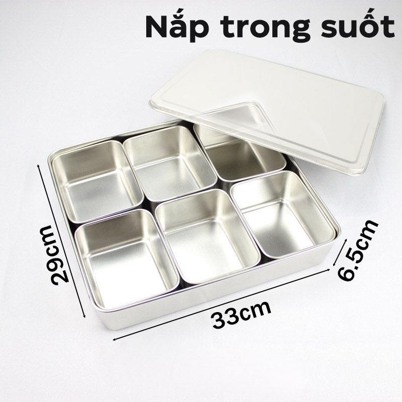 Khay inox 304khay inox đựng toppingkhay inox có nắp đậyKhay Gia Vị Set Khay Inox 6 khay 8 khayKhay s