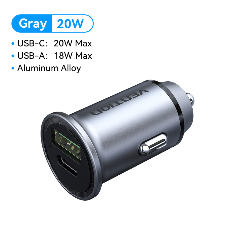 Vention Bộ Sạc Xe Hơi Sạc Nhanh PD30W Type C USB A QC4.0 PD3.0 Cho iPhone 16 15 14 13 Pro Max iPad S