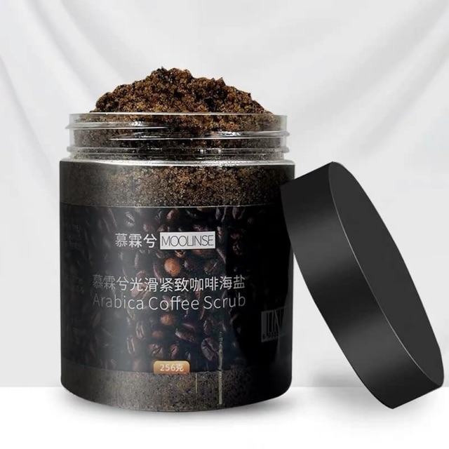 [Hcm]Một Hộp Muối Tắm Tẩy Da Chết Cafe Dừa Trắng Mịn Da Moonlinse Arabica Coffee Scrub 256G