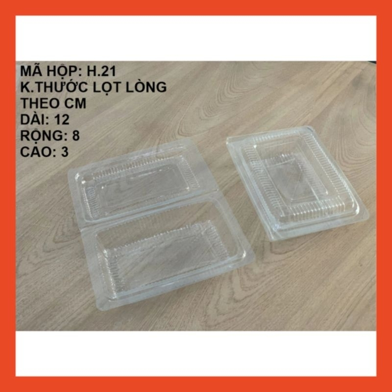 [Lốc 100] hộp nhựa định hình H21 - Hộp nhựa đựng bánh H21