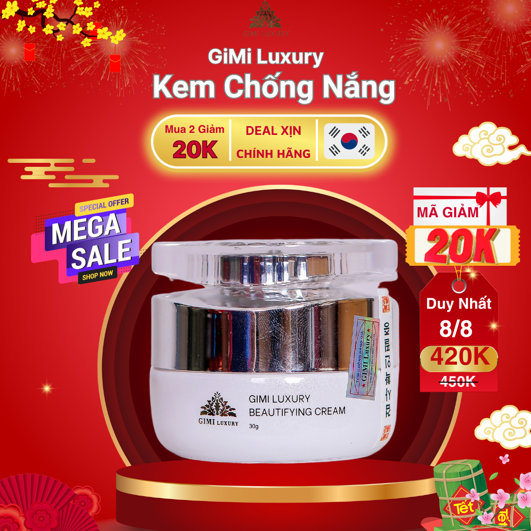 (Chính Hãng 100%) Kem Chống Nắng GiMi Luxury Hàn Quốc (Beautifying Cream 30g) bảo vệ da khỏi tia UV 