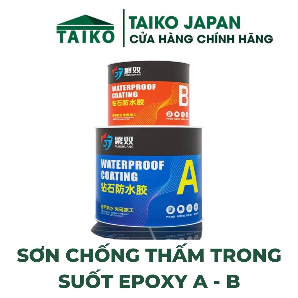 Keo Epoxy -  Keo chống thấm 2 thành phần A - B trong suốt sử lý chống thấm mặt sàn nhà vệ sinhgạch m