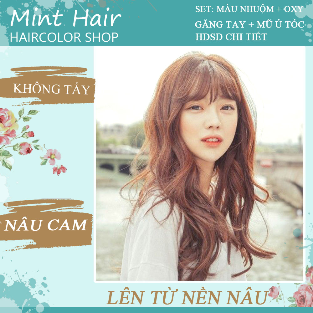 [Hcm]Kem Nhuộm Tóc Tại Nhà Thảo Dược Nâu Cam - Nhuộm Từ Nền Nâu - Không Tẩy - Tặng Oxy