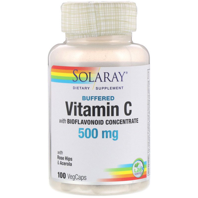 [HCM]Solaray Buffered Vitamin C with Bioflavonoid Concentrate 500 mg 100 VegCaps