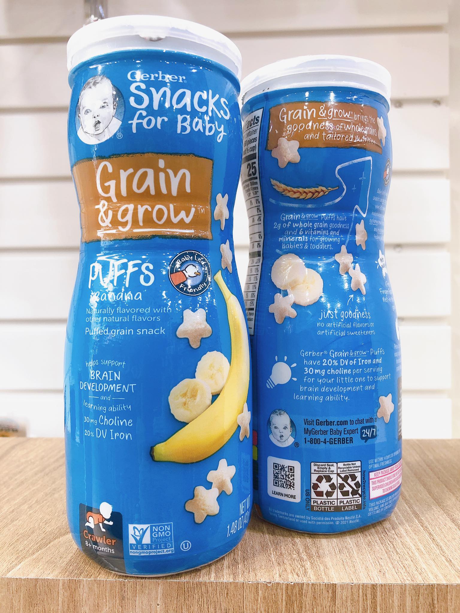 Bánh ăn dặm Gerber sao Non-Gmo cho bé 8 tháng