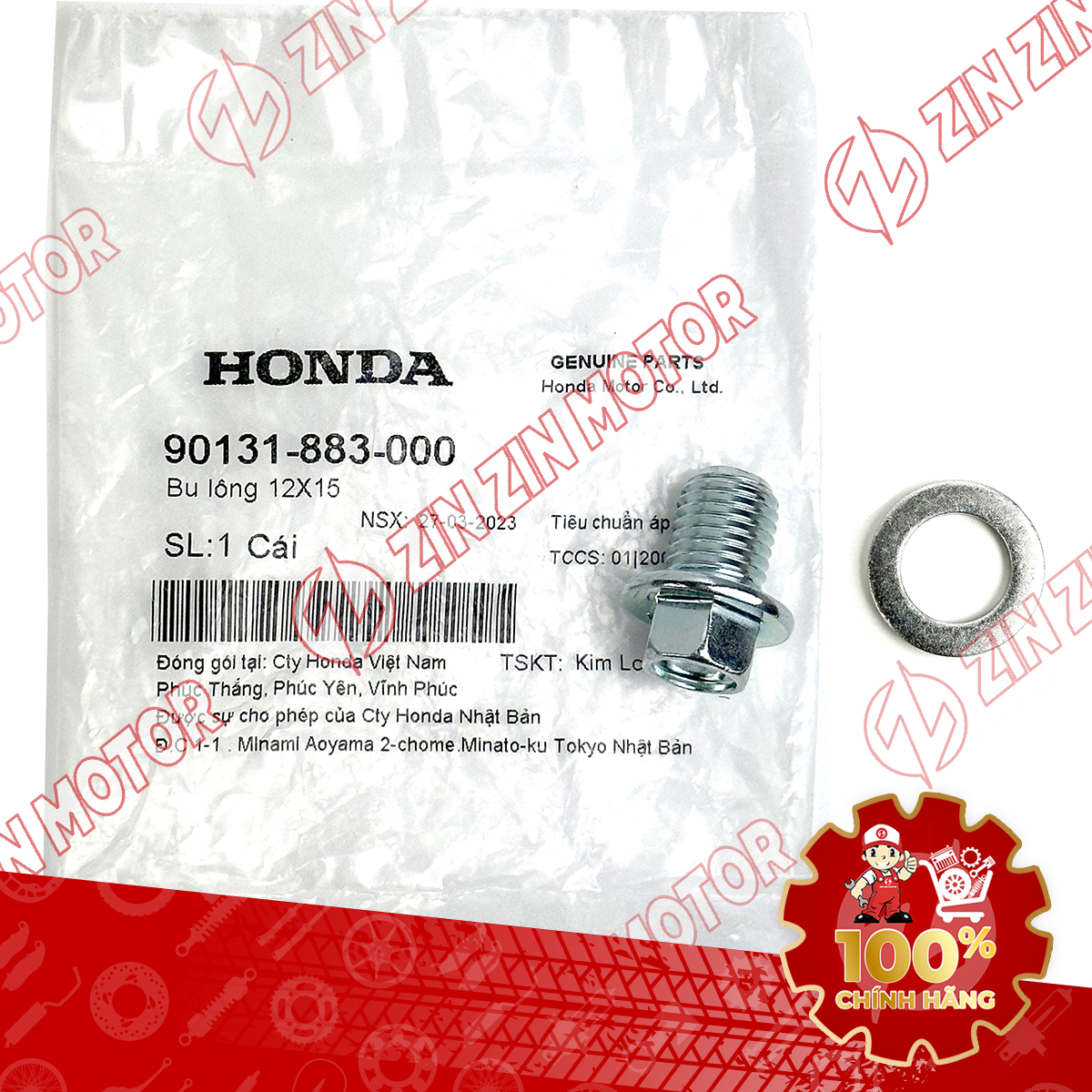 Lông Đền Ốc Xả Nhớt Vario 125 2023 2024 12X15MM 90131-883-000 94109-12000 Chính Hãng - ZZM