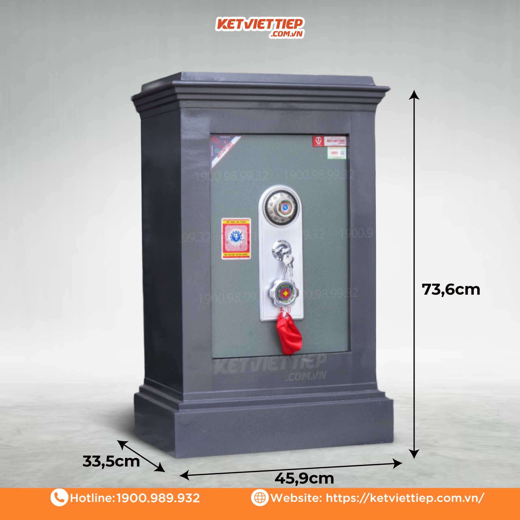 Két sắt Việt Tiệp Đựng tiền KC358 khóa cơ bền bỉ nặng 100kg 130kg bảo mật chống cháy an toàn bảo hàn