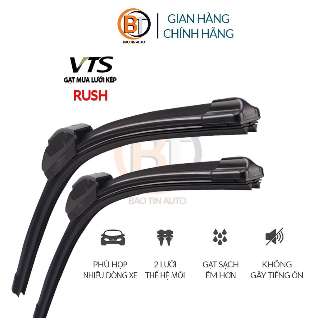 [RUSH] Gạt mưa ô tô lưỡi kép Toyota Rush thanh gạt kính nước mưa oto 2 lưỡi cây gạt nước mưa ôtô khu