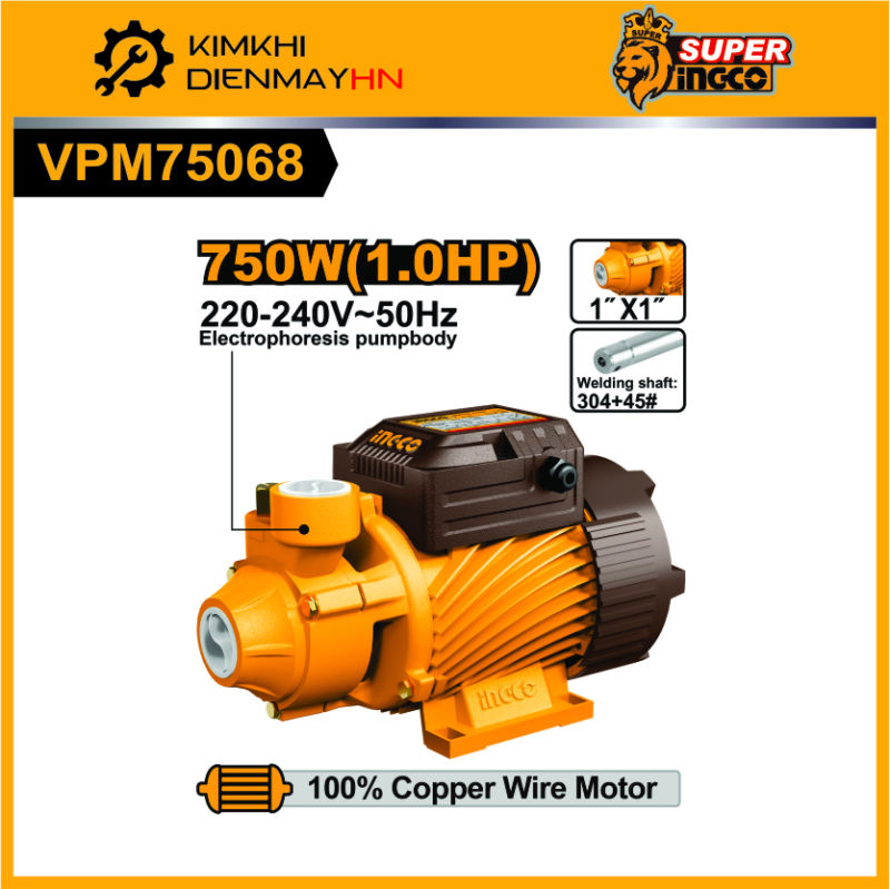 Máy bơm nước 750W (1HP) Ingco VPM75068 VPM7508