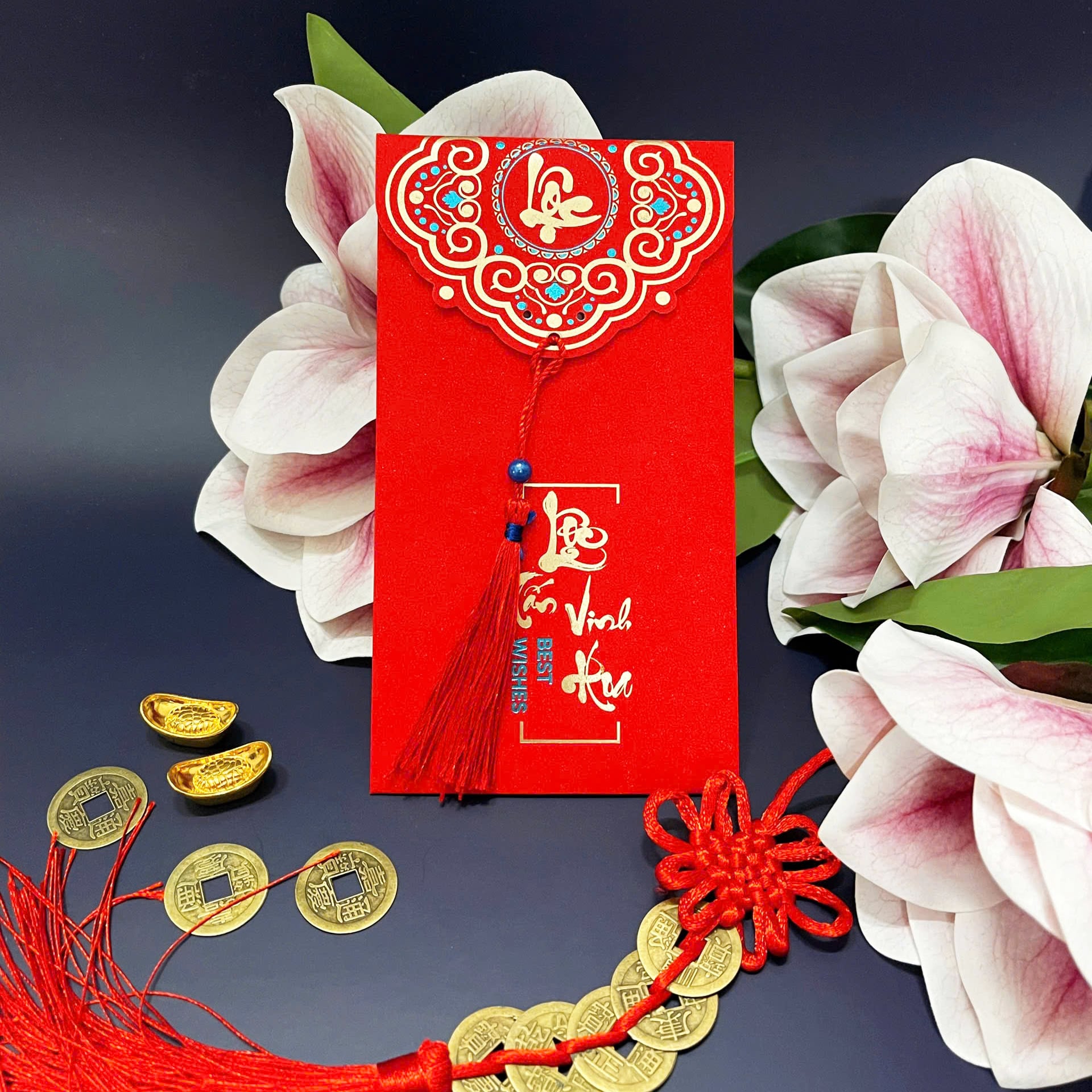 Combo 10 20 Bao Lì Xì Đỏ Kèm Tua Rua Có Kim Tuyến Lấp Lánh Phù Hợp Cho Dịp Tết Cưới Hỏi Mừng Thọ