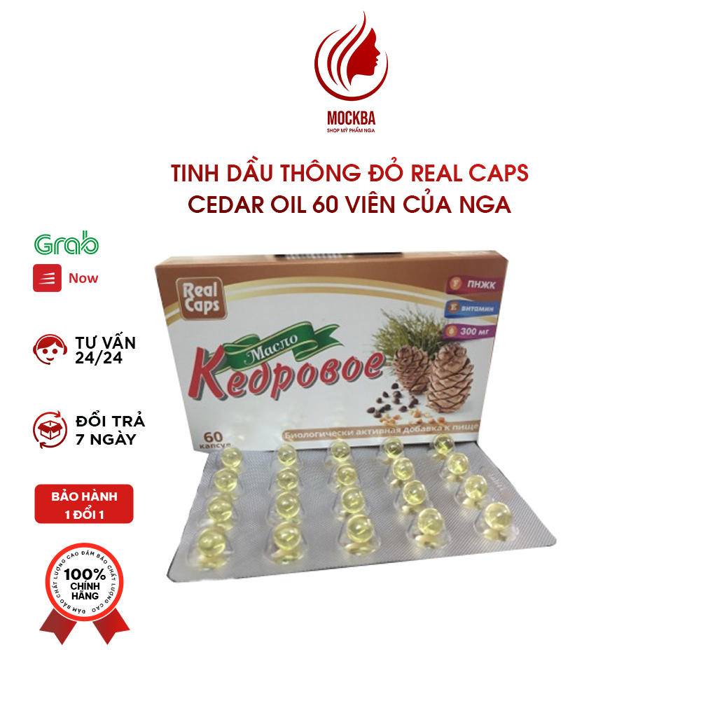 Tinh Dầu Thông Đỏ Real Caps Cedar Oil 60 Viên Của Nga giúp tăng sức đề kháng nâng cao sức khỏe cải t