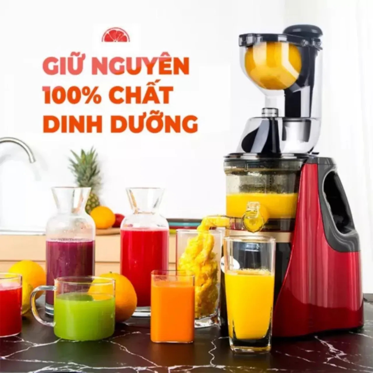 [HÀNG CHÍNH HÃNG ] Máy ép chậm hoa quả Hongxin RH-312. Máy Ép Trái Cây Giữ 98% Lượng NướcTặng Kèm 2 