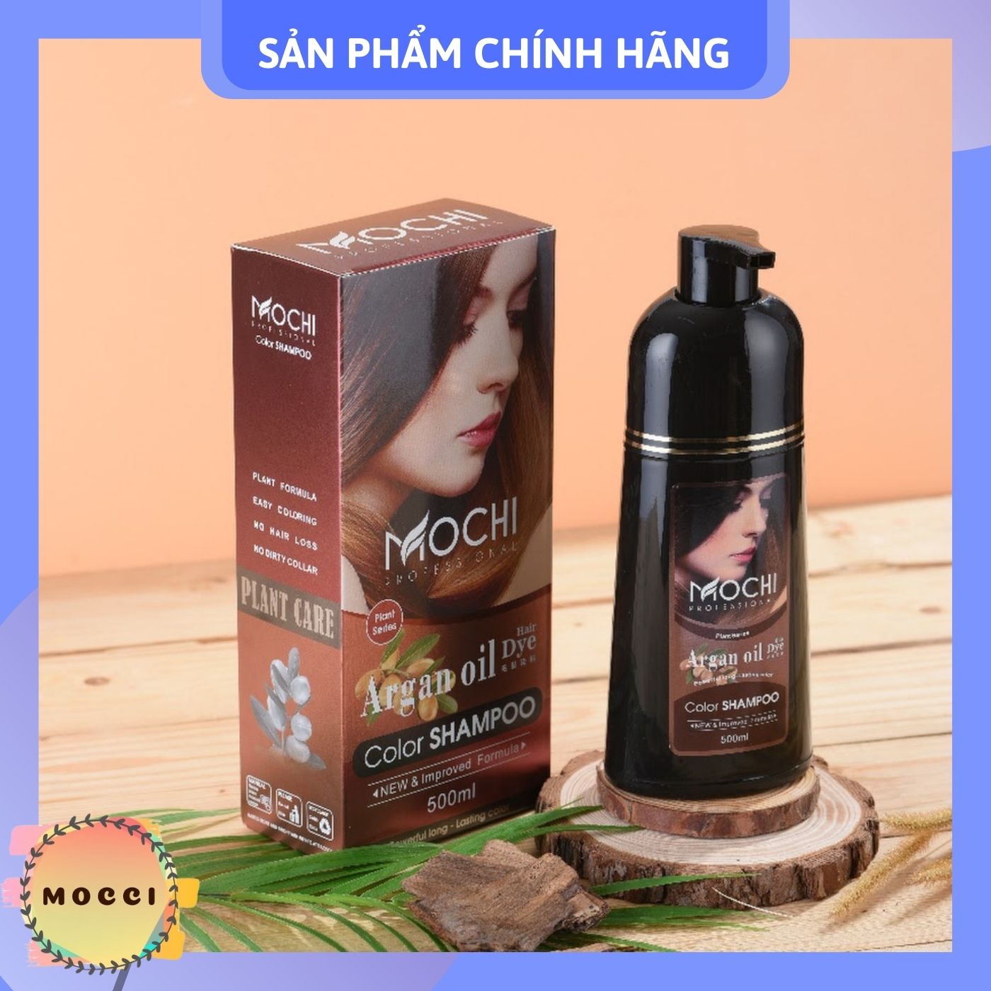 Dầu Gội Phủ Bạc Mochi Nhật Bản - Giúp Tóc Óng Mượt - Chai 500Ml