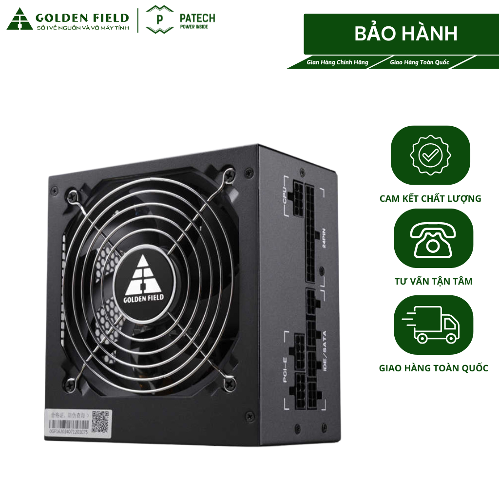 Nguồn Golden Field G-Mod Dazzlle G4 500w 80plus Bronze |Patech Electronics
