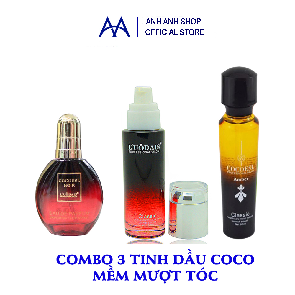 Combo 3 Tinh Dầu Coco Mềm Mượt Tóc - Chống Xơ Rối - Chống Gãy Rụng Cho Tóc