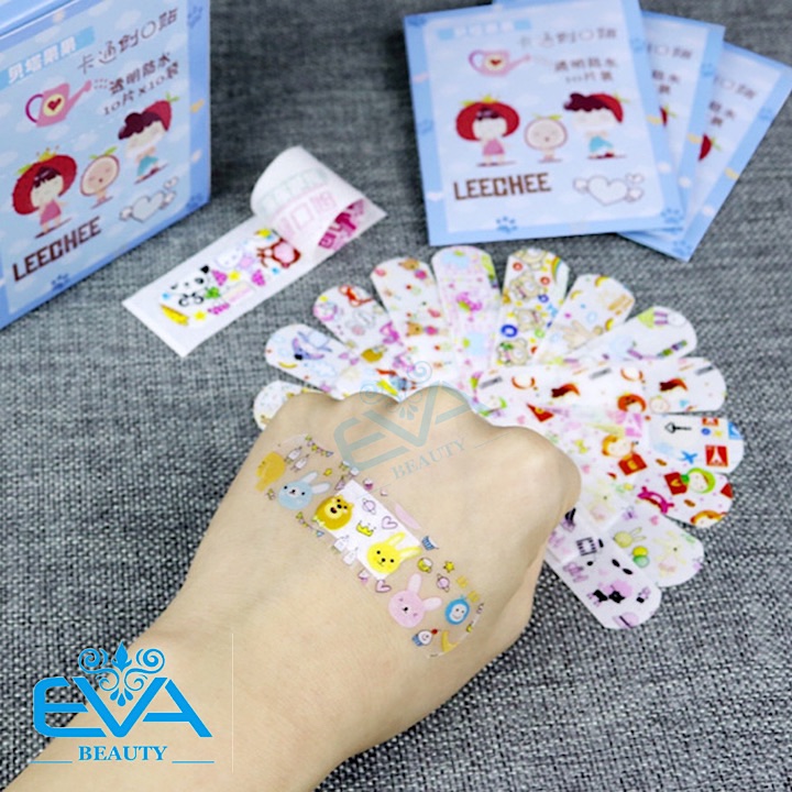 [HCM]Set 10 Miếng Băng Keo Cá Nhân Hoạt Hình Cute Bandages Trong Suốt