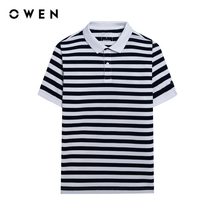 OWEN - Áo polo ngắn tay Body Fit APV243801 màu Xanh tím than chất liệu CVC Spandex