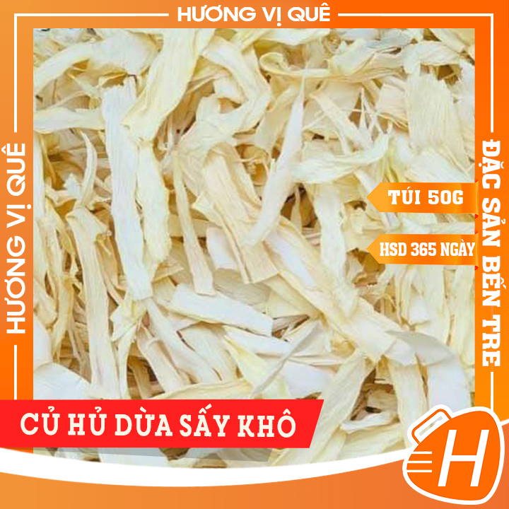 Củ Hủ Dừa Sấy Khô - Túi Zip 50g - Đặc Sản Bến Tre