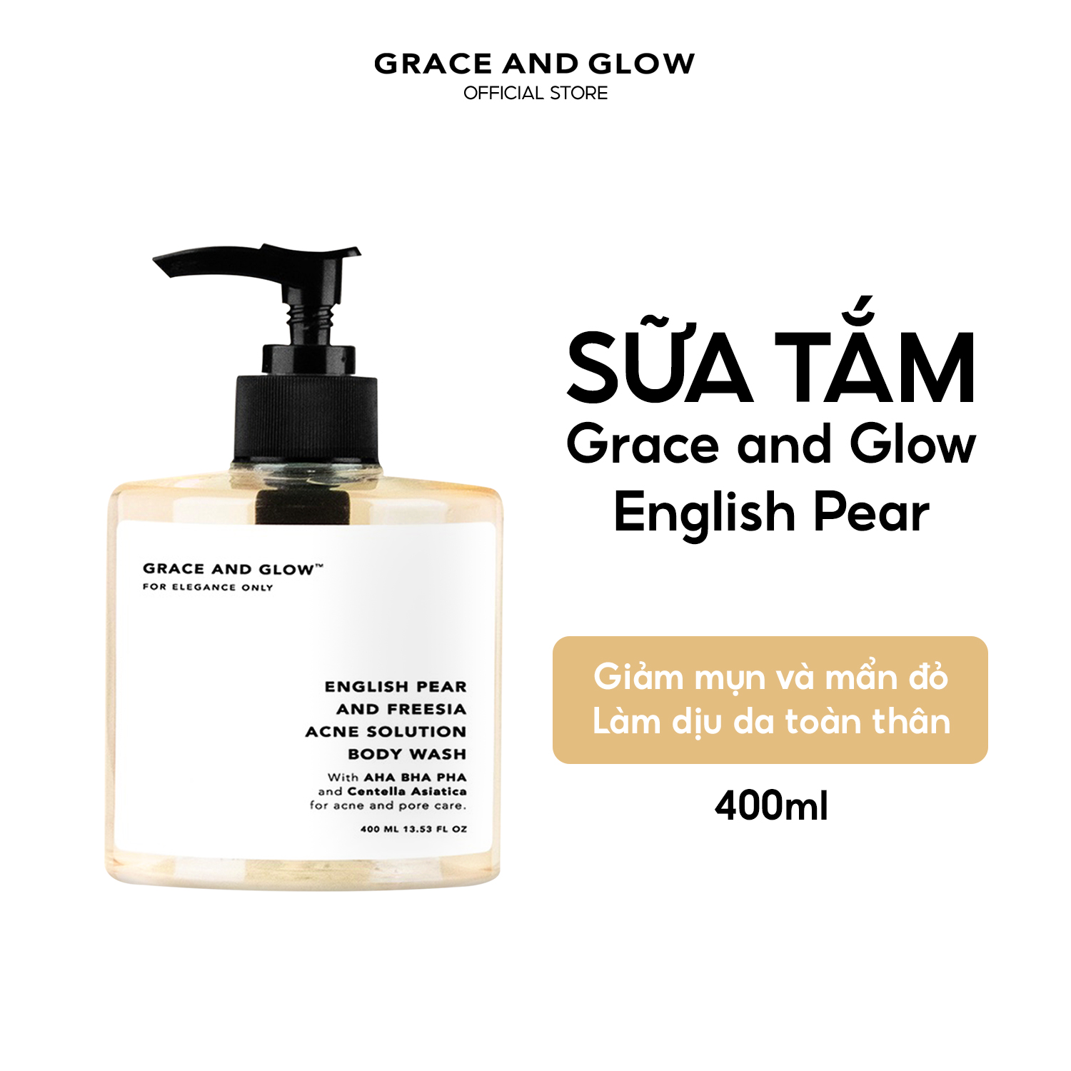 Sữa tắm giảm mụn Grace & Glow English Pear and Freesia Anti Acne Solution