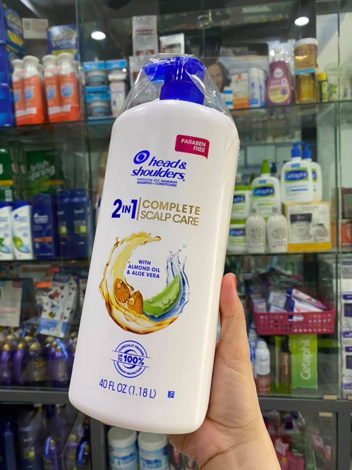 [Hcm]Head Mẫu Mới Nhất - New Head & Shoulder Complete Scalp Care Tinh Dầu Hạnh Nhân Và Nha Đam - Costco Usa