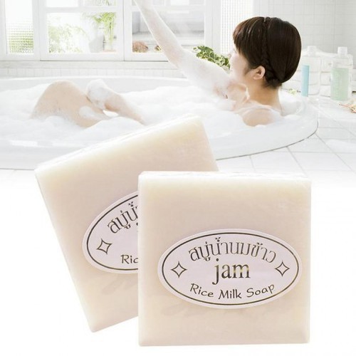 [Chính Hãng] Xà Phòng Kích Trắng Cám Gạo Am Rice Milk Soap Dùng Face Và Body - Thái Lan