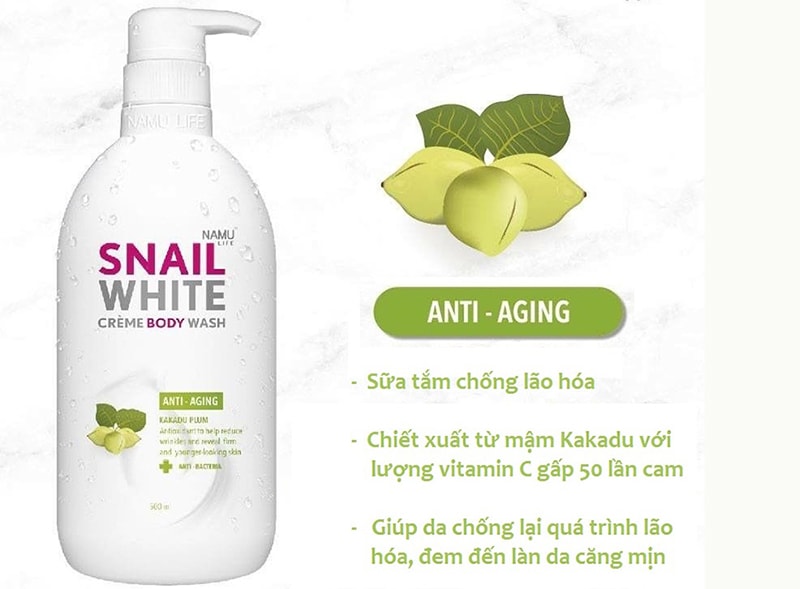 [Hcm]Sữa Tắm Snail White Da Trắng Hồng Chống Lão Hóa Hương Nước Hoa