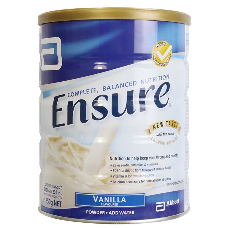 ABBOTT ENSURE VANILLA (NEW TASTE) 850g NET - Sữ.a bộ.t Ensure hương vị Vani của Úc