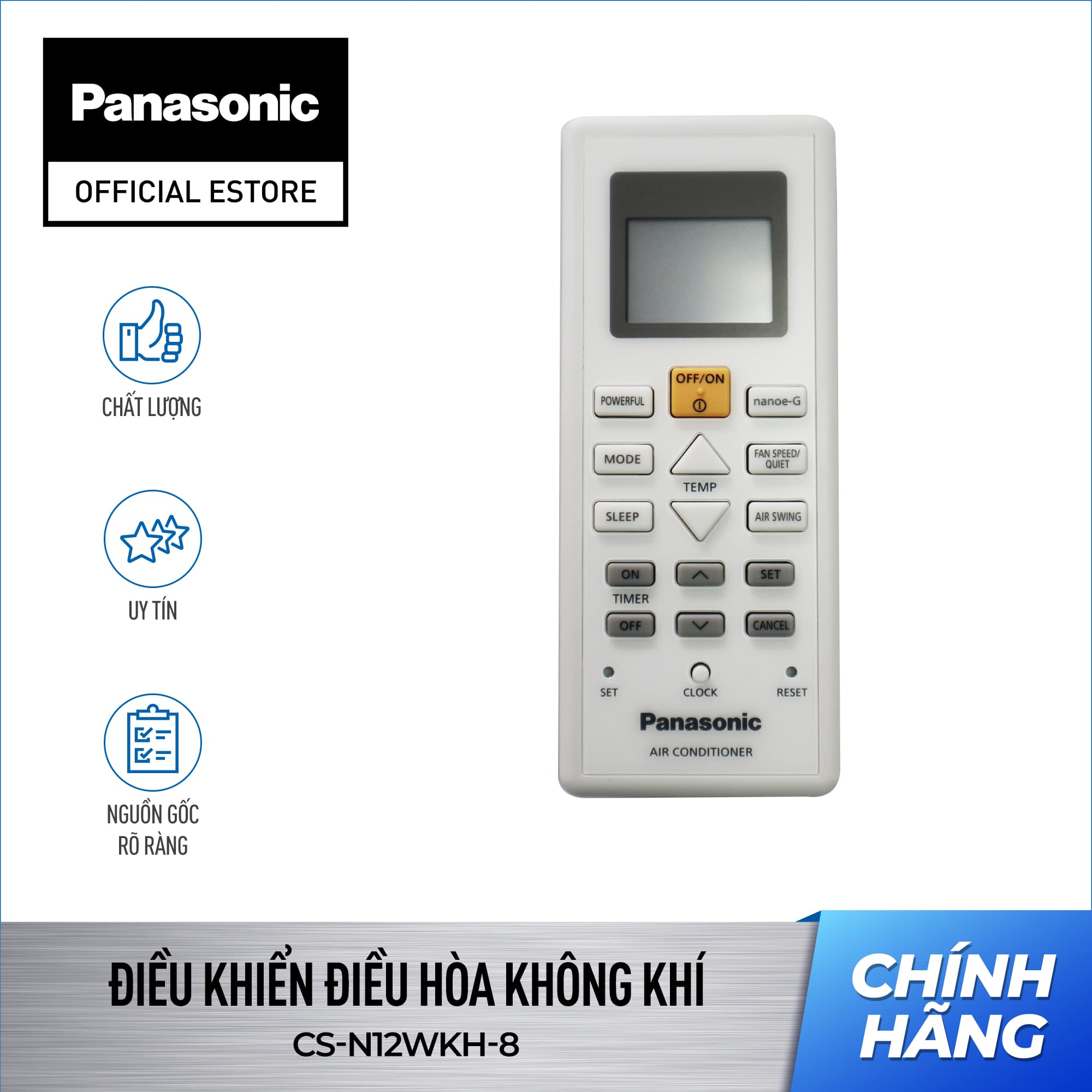 Điều khiển Máy lạnh/ Điều hòa Panasonic CS-N9WKH - Remote Panasonic. Model máy đi kèm sản phẩm KH vui lòng xem ở phần mô tả ACXA75C18010