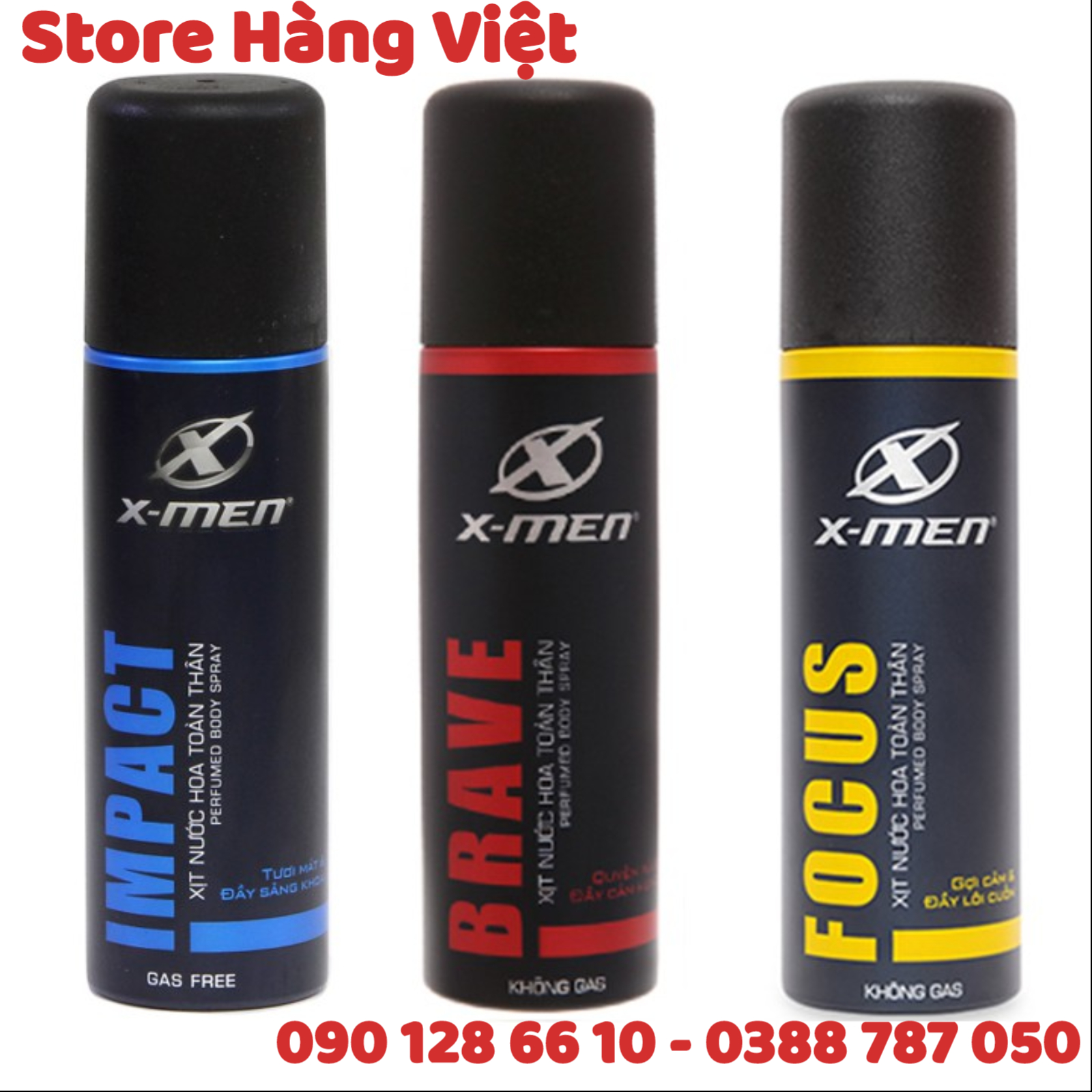 Xịt Nước Hoa Khử Mùi Toàn Thân X - Men 100Ml (Forcus - Brave - Impact) Xịt Khử Mùi Cho Nam - Store Hàng Việt