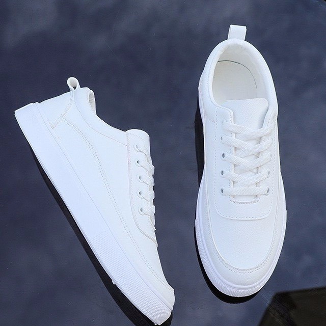 Giày Sneaker Nam Giày Thể Thao Thời Trang ELMEE Giày Nam Bassic Trắng Trơn Trẻ Trung Dễ Phối Đồ Ôm C