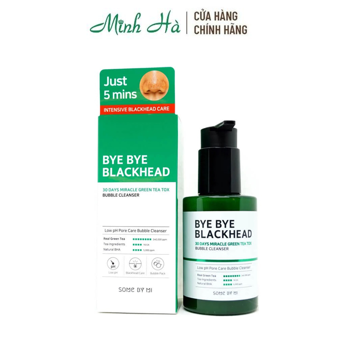 Sữa Rửa Mặt Tạo Bọt Some By Mi Bye Bye Blackhead Bubble Cleanser 120Ml Hỗ Trợ Giảm Mụn Đầu Đen