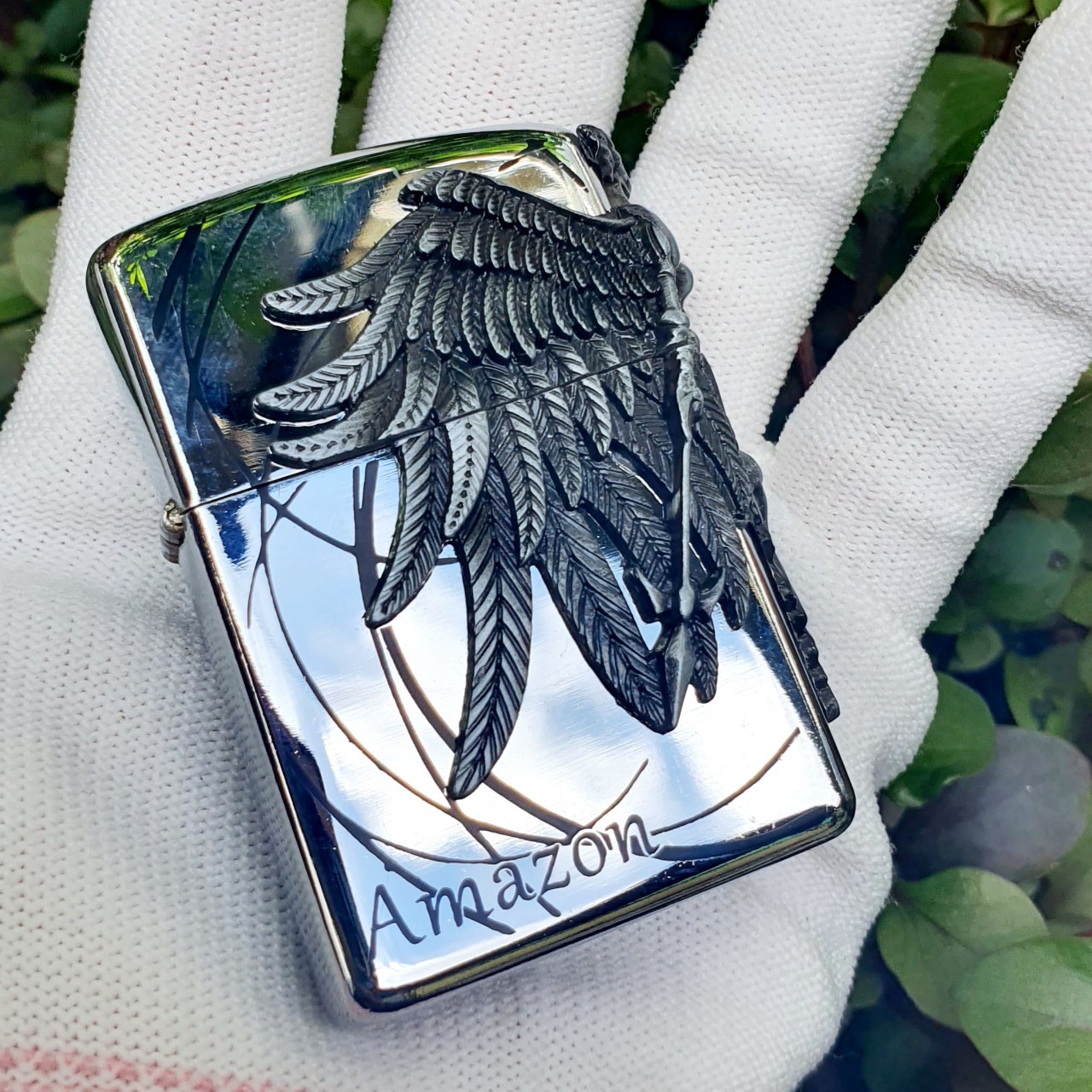 Bật Lửa Zippo Emblem Nữ Chiến Binh Amazon Đời A-24 ( Tặng Kèm Đá Bấc ) - Hộp Quẹt Sưu Tầm Độc Lạ