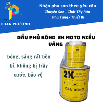 BỘ DẦU PHỦ BÓNG + CHẤT RẮN 2K MOTO KIỀU VÀNG 1000Gram