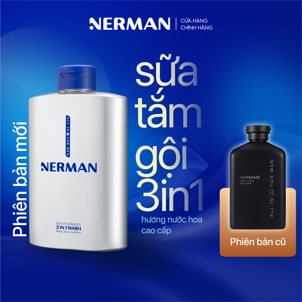 Sữa Tắm Gội Hương Nước Hoa Cao Cấp Gentleman 3-In-1 Nerman 350ml