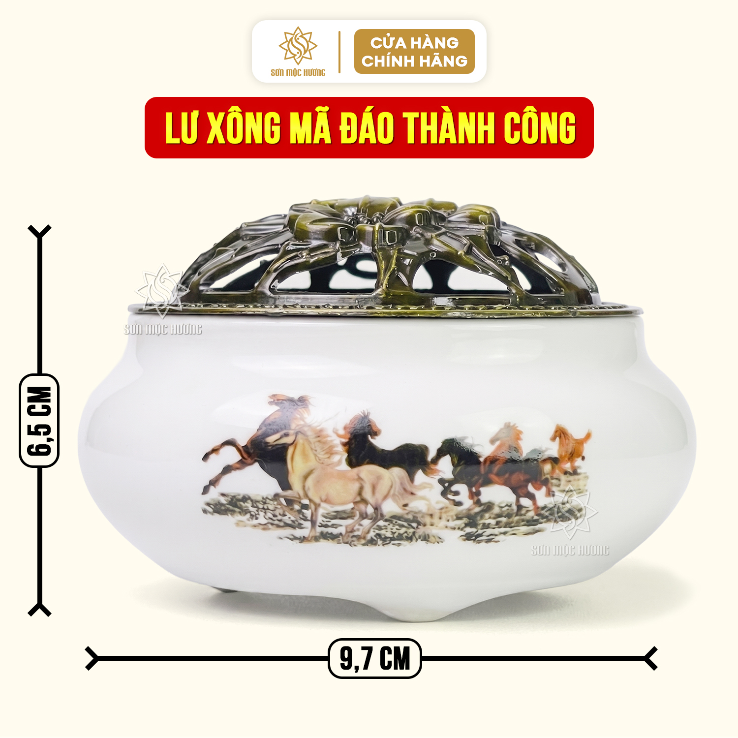 Lư xông đốt trầm hương bằng gốm sứ cao cấp Sơn Mộc Hương