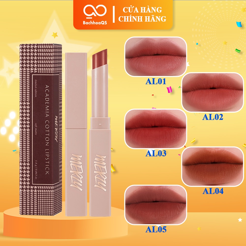 Son thỏi Merzy lì mịn nhẹ hiệu ứng sương mờ Merzy Academia Cotton Lipstick