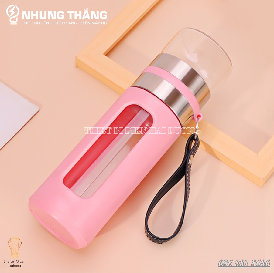 Bình Pha Trà Giữ Nhiệt BT-600 - Thuỷ Tinh 2 Lớp - Kèm Ly Uống Trà Tiện Lợi