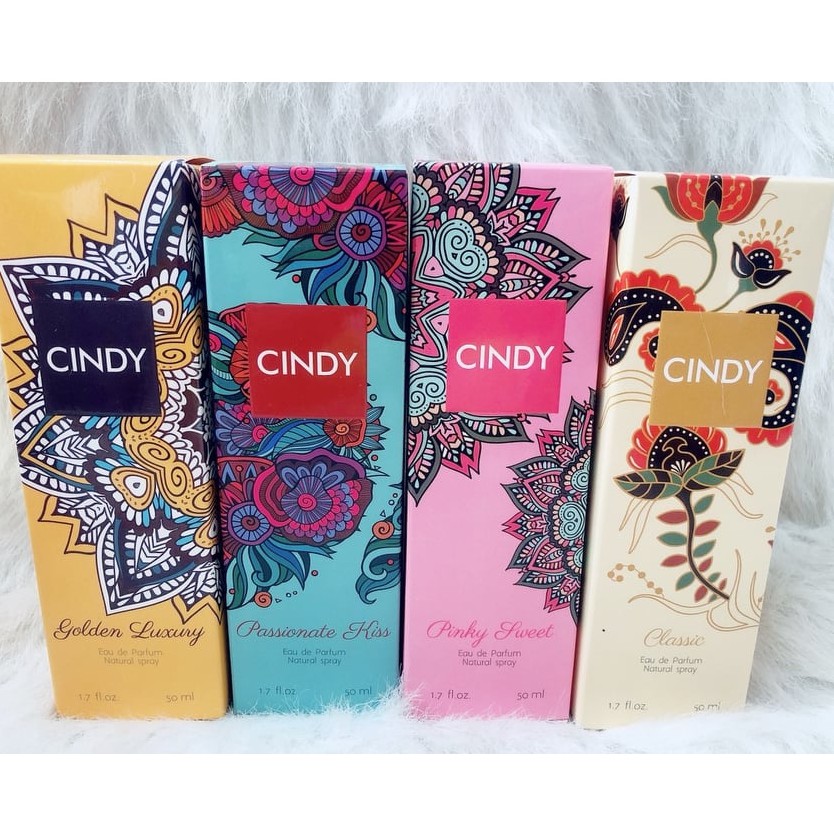 [HCM]Nước hoa Cindy 50ml 4 mùi sáng tạo mới với 6 dòng hương cải tiến là sự kết hợp ngọt ngào của những loài hoa hương ngát hương thảo cỏ xanh tươi tạo nên một kiệt tác hoàn hảo