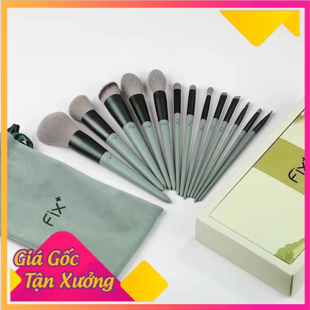 Bộ Cọ Makeup 13 Cây Của FIX Màu Xanh Nhạt Đa Năng Tiện Dụng