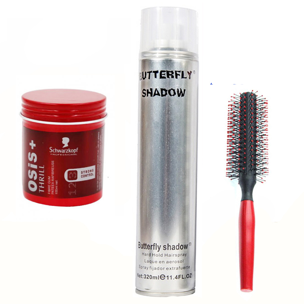 Combo Gôm Shadow Và Sáp Vuốt Tóc Osis + Tặng 1 Lược Tròn Tạo Kiểu