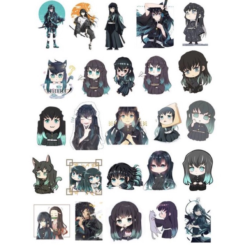 31 sticker muichirou ép lụa khác nhau/ hình dán muichirou kimetsu no yaiba