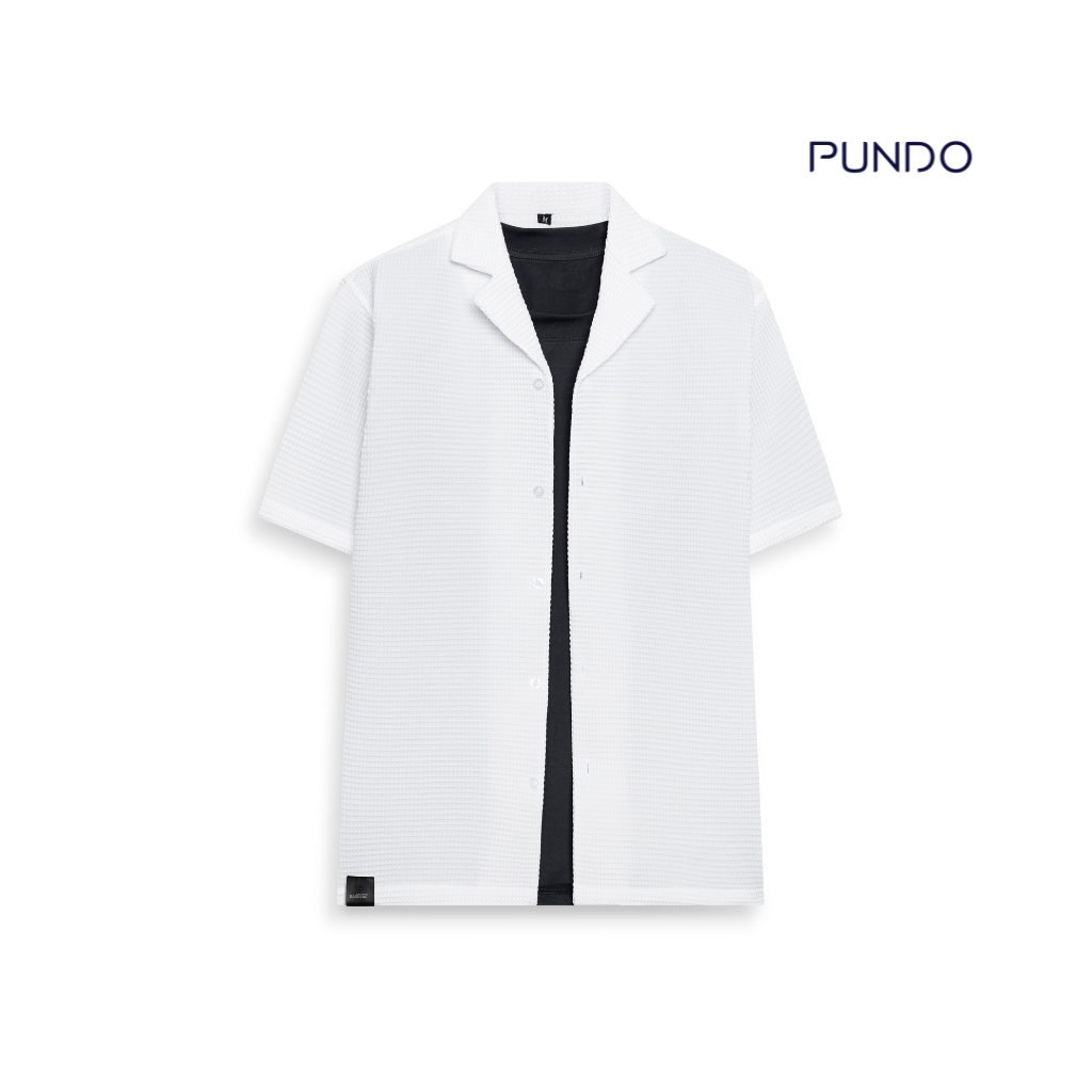 Sơ mi nam tay ngắn cổ vest form đẹp sang trọng dễ phối đồ PUNDO ASMPD67