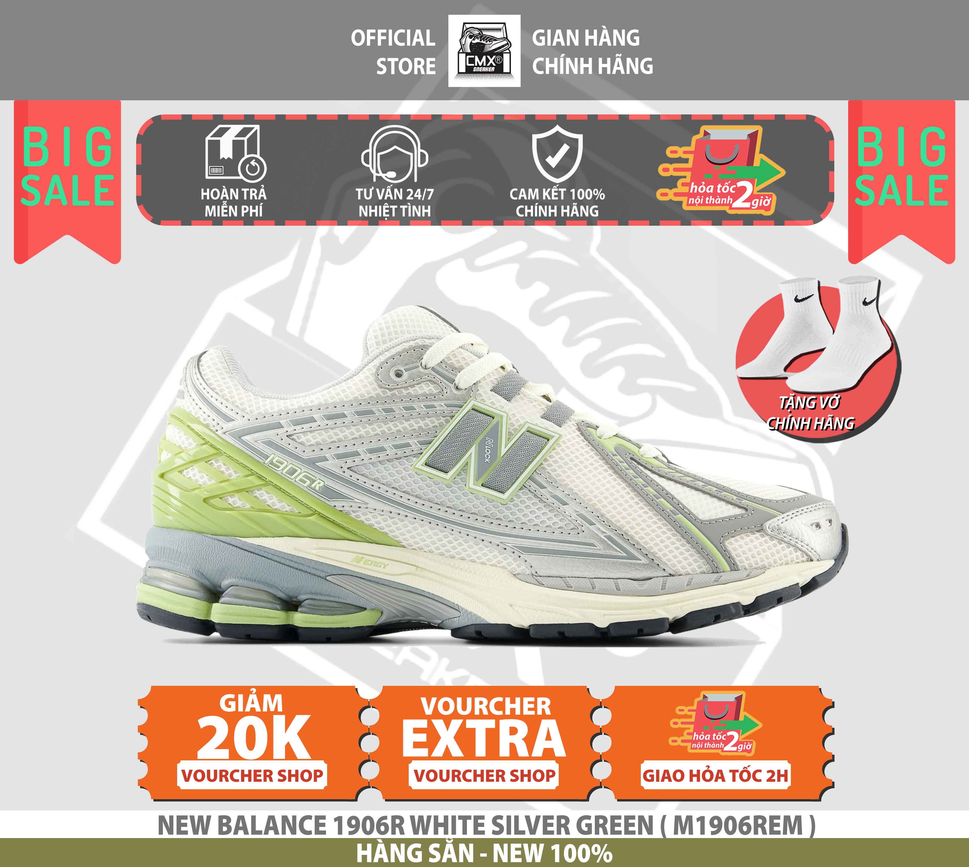[ HÀNG CHÍNH HÃNG ] Giày New Balance 1906R WHITE SILVER GREEN ( M1906REM ) - AUTHENTIC 100%