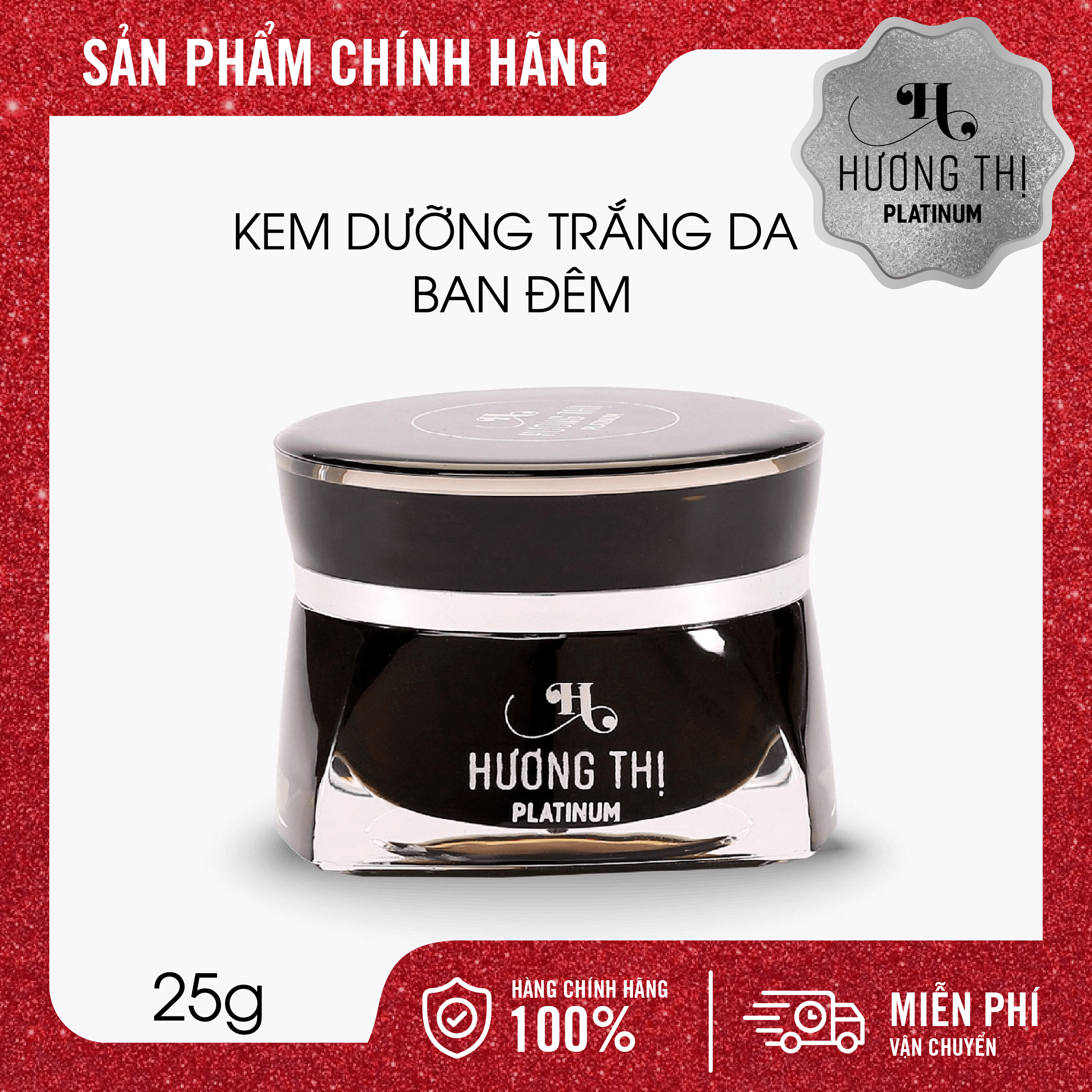 ✅Chính Hãng✅ Kem Dưỡng Da Mặt Hương Thị Ban Đêm Trắng Da Chống Lão Hóa Giảm Sạm Nám Tàn Nhang 25G