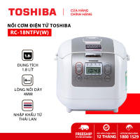 Nồi cơm điện tử Toshiba 1.8L RC-18NTFV(W) - Xuất xứ Thái lan - Lòng nồi hợp kim dày 4mm - Phù hợp cho gia đình 4-6 người - Bảo hành 12 tháng chất lượng Nhật Bản