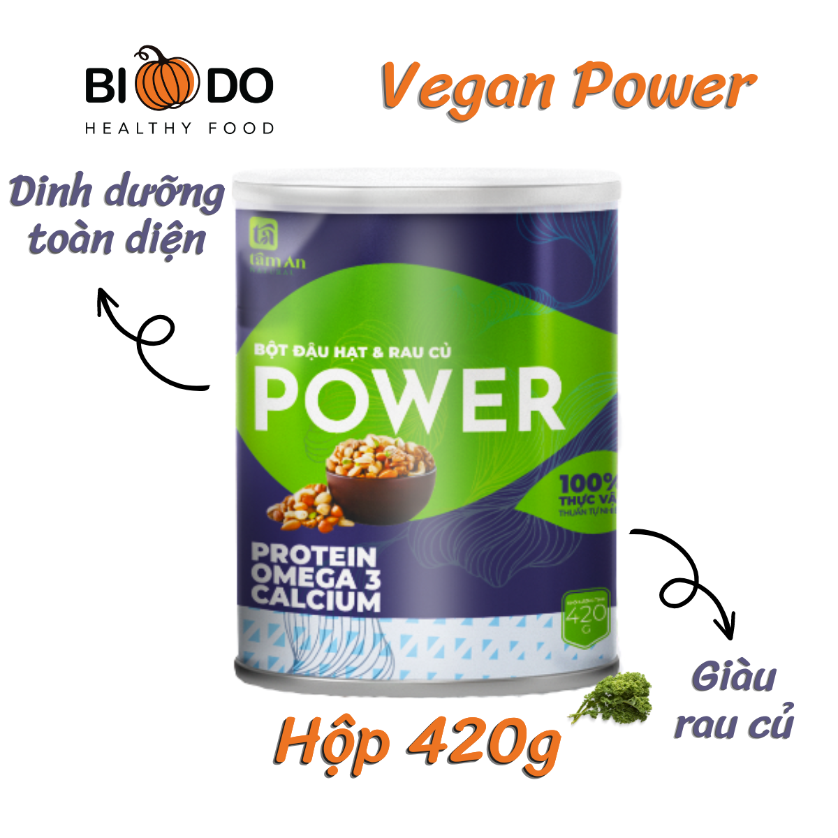 Vegan Protein Bột Sữa Hạt Đậu Rau Củ Thuần Chay - Bí Đỏ Food - Sữa Hạt Ngũ Cốc Bổ Sung Dinh Dưỡng